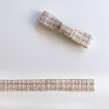 25mm폭 리본 공예 머리핀재료 헤어핀만들기 부자재 재료 diy 솔리드 트위드 베이지