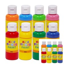 미술놀이 핑거페인트 60ML X 8색 세트 핑거페인팅 유아물감 찍는물감