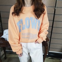상상그이상 여성용 파스텔 라운드 레터링 쭈리 맨투맨