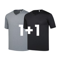 [1+1] 시원한 스판 브이넥 기능성 쿨링 반팔티셔츠 1+1판매이벤트