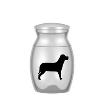 강아지 고양이 유골함 반려동물 추모함 유골 메모리얼 스톤 수목장 강아지관 24 스타일 인간 용 3 pcs 미니 항아리 세트 화장 용기 금속 기념 애완 동물 홀더 실버, A24