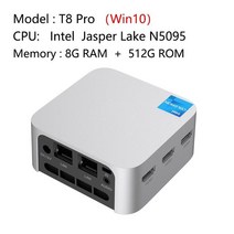 T8 Pro 미니 소형 소형 PC 인텔 재스퍼 레이크 N5095 8G 램 128G/256G/512G/1T 롬 Win11 우분투 리눅스 WIF, 07 8G 512G Win10_01 EU, 25.8G 512G Win10  EU