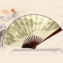 선물 부채 접이식 차이나 양면 클래식 공예 댄스 일용 잡풍 에어 화이트 견포 광고 맟춤제작 2664911392, 10 인치 수묵 래프팅 다이어그램
