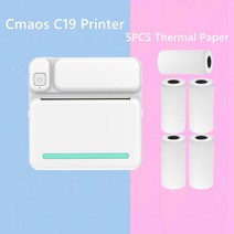 스티커인쇄기 라벨제작 폼텍라벨지 스티커라벨기Cmaos 휴대용 미니 포켓 포토 프린터 무선 연결 안드로이, 02 5PCS thermal Paper