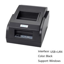 영수증프린터 감열지프린터 열전사 라벨 인쇄기 Xprinter 휴대용 프린터 기계 USB 및 블루투스 영수증 안드로이드 IOS 티켓 POS 빌 머신 58mm, XP58IIL USB LAN+영국 플러그