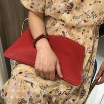 토고 소가죽 스티치 클러치백