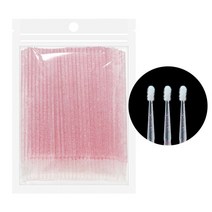 면봉 수정 메이크업 클렌징 긴면봉 두피 스켈링 솜방망이GLAMLASH-내구성 일회용 마이크로 브러시 속눈썹, 10 TransparentPink