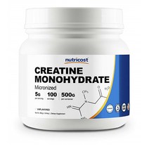 Nutricost 뉴트리코스트 5g 크레아틴 모노하이드레이트 아미노산 헬스보충제 500g, 1개