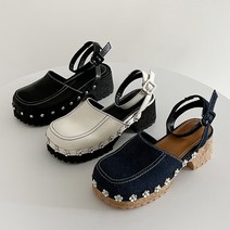 모노톡시 데이지 꽃 코르크 클로그 6cm