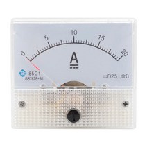 ZLD 85C1 아날로그 전류 패널 미터 DC 50μA 100μA 200μA 500μA 20A 회로 테스트용 전류계 암페어 1 PCS, DC 0-20A, 63x56x58mm, 플라스틱