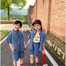 [당일발송]주니유니 아동 포켓청청세트 남매상하복 여아상하복 남아상하복 여름상하복