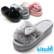 그래고 키슨 레지나 페이크 밍크퍼 6cm 키높이 겨울 슬리퍼