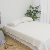 포그나미 크리미 풍기인견 여름 시원한 워싱 피그먼트 스프레드(SS/Q/K) 이불겸용 (충전재:목화솜100%), 화이트