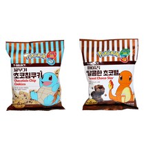 포켓몬스터 계란과자 초코칩쿠키 초코별 세트, 꼬부기1 x 파이리1