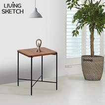 [리빙스케치]파밍고 500 사각 사이드테이블 월넛 거실 침대 협탁테이블, 원형 네츄럴
