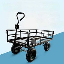손수레 대형 구르마 사륜 농업용 물류 운송 트럭 카트, 대형 120x60x48 솔리드 휠+도구