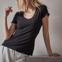 제임스펄스 여자 브이넥 티셔츠 Women Casual Tee W/Reverse Binding