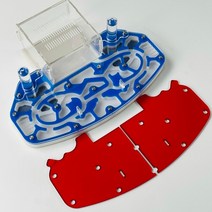 집 개미 테라리움 키우기 만들기 자연관찰 곤충채 대형 24x18cm 경막 조립 확장 새로운 개미 농장 포미카륨, 07 Blue_01 24x18x6.5cm
