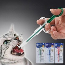 고양이 약먹이기 알약 알약주입기 주사기 반려동물 강아지, 그린 1P