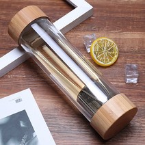 크리스 이중유리 티텀블러 400ml 거름망 휴대보틀, 단품