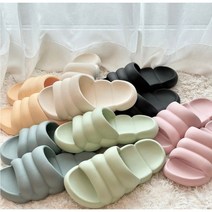 마카롱 마쉬멜로우 미쉐린 똥카롱 구름 슬리퍼 층간소음 무소음 룸슈즈 발편한 푹신한 고무 eva 쿠션 무지 조리원 커플 여성 임산부 집안 거실 실내용 사무실 실내화 거실화, 아이보리, L