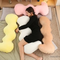 Sunsdew 쿠션 다리 옆면 수면 베개 침대 머리 쿠션, 핑크, 135cm