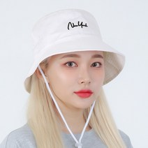 팸드님 뉴욕 턱끈 벙거지 남녀공용 등산 캠핑 낚시 모자, 화이트