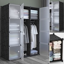 복합수납장(8칸)-DIY-옷장-반조립수납장-집들이선물, 블랙