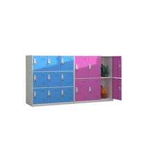 학교 사물함 유치원 어린이집 기숙사 락카룸 키즈, 소형 4도어(검정색과 빨간색)