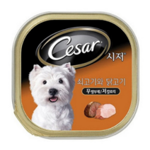시저 반려견 주식캔, 소고기+닭고기, 100g, 10캔