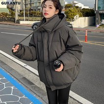 콜드 재킷 숏 두꺼운 코트 오버사이즈 다운 코튼 여성 패딩 가을 파카 후드 루즈