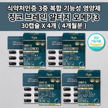 기억력 감퇴 저하 좋아지는 법 집중력 향상 기억 장애 갱년기 증상 예방 기억력에 뇌에 좋은 뇌 두뇌 기능 건강 개선 혈관 질환 건강 혈액 순환 영양제 징코 알티지 오메가3 30캡슐, 4개