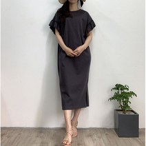 프릴소매 여름 면 100% 롱원피스