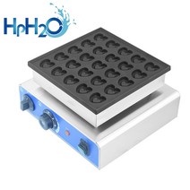 상업 CE 110V/220V NO-스틱 25 홀 네덜란드 poffertjes 그릴 미니 팬케이크 기계 전기 메이커, 02 버건디_01 110V_03 UK