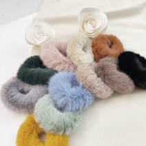 노이드비 1+1 밍크촉감 퍼 헤어끈 겨울곱창밴드