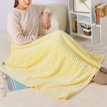 모던체크 극세사 무릎담요 옐로우