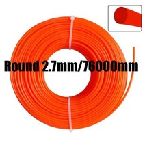 전동공구 부품 24mm27mm3mm 잔디 트리머 라인 나일론 로프 코드 스트리머 브러시 커터 헤드 깎는 기계 액세서리, Round 2.7mm 76m