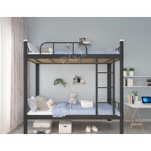 벙커형침대 성인용벙커 분리형2층 성인벙커 철제프레 침대, 하얀색