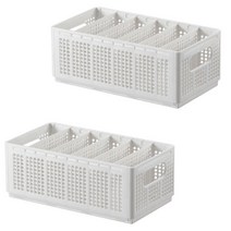 엔씨씨 단단한 접이식 칸칸이 옷정리 트레이 2p, S-6칸, 2개