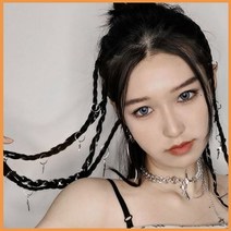 브릿지 가발 붙임 땋은머리 피스 추천 머리 인싸 클립 패션 헤어 스타일 클럽 위그 스타일링 솜브레 옴브레 연출 머리숱 고민 민머리 트렌드 여친 룩 매력 어필 디자인 외출 데이트 발레아쥬, 04.블랙
