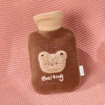 홈데코레 보온 물주머니 500ml 1000ml 2000ml 찜질팩 보온주머니 보온팩, 극세사 브라운 곰돌이, 극세사 브라운 곰돌이 500ml