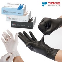 키친아트 다용도 니트릴 블렌드 장갑 100매 정비 미용 애견, S, 블루, 100