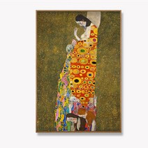 구스타프클림트작품 키스 액자 대형, 나뭇결 프레임, 30x40