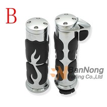 25mm 오토바이 수정 화염 핸들 그립 harley xl 883 1200 48 magna 250 750 steed 400 600 vtx1300 1800 shadow 400, 02 style B