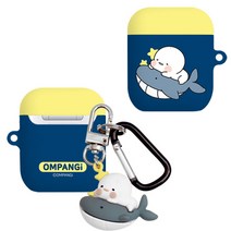 옴팡이 블리스 키링 에어팟 케이스 + 세트(b) 2 1 공용, 하늘고래팡, 에어팟 2/1 공용