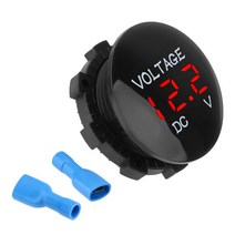 자동차 게이지DC 12V-24V 미니 디지털 전압 자동차 오토바이 LED 미터 배터리 용량 디스플레이 전류계 보트, 02 2 hole