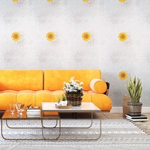 단열벽지 1mX10m_포인트 접착식 벽지 셀프시공 곰팡이방지 인테리어 필름 시트지 보온 방한 단열재 도배지, 라이즈 노란해바라기