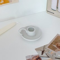 세라믹 손잡이 오브제 캔들홀더 3종, 화이트