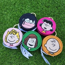 베르데 골프 스누피 찰리 볼 주머니 파우치 키링, 연핑크