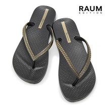 라움에디션 [RAUM EDITION][20SS] [MESH IV FEM] 블랙 여성 컬러배색 슬리퍼 HTSO0E103BK